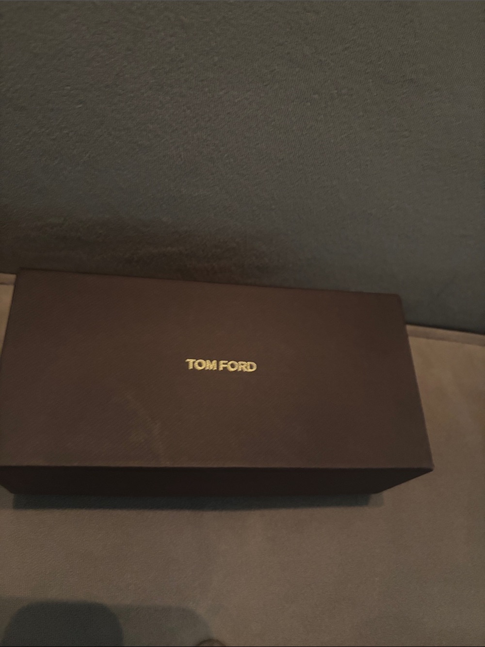 Tom Ford Dark Brown Sunglasses Box with Gold Logo
